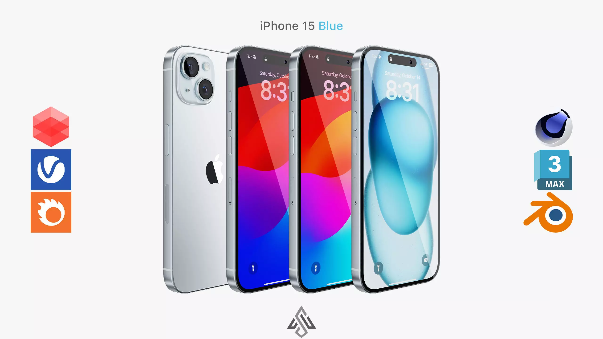 Apple iPhone 15 Blue 3D model_0