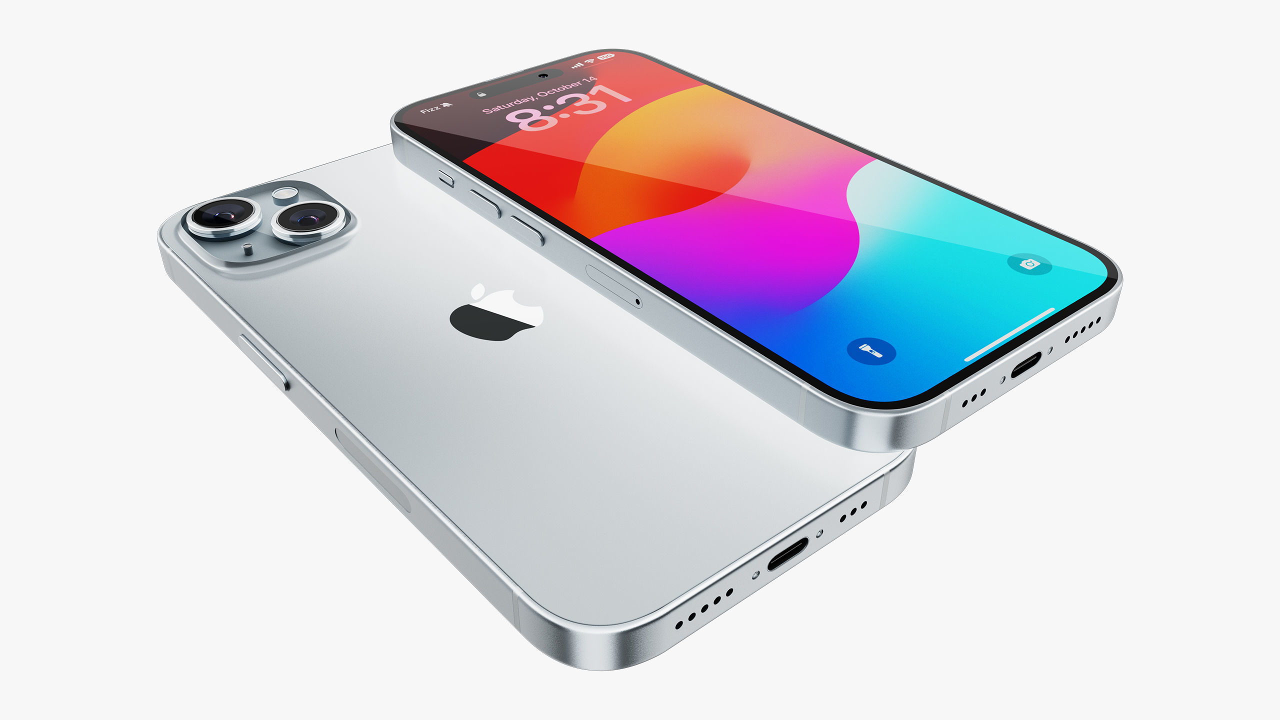 Apple iPhone 15 Blue 3D model_13