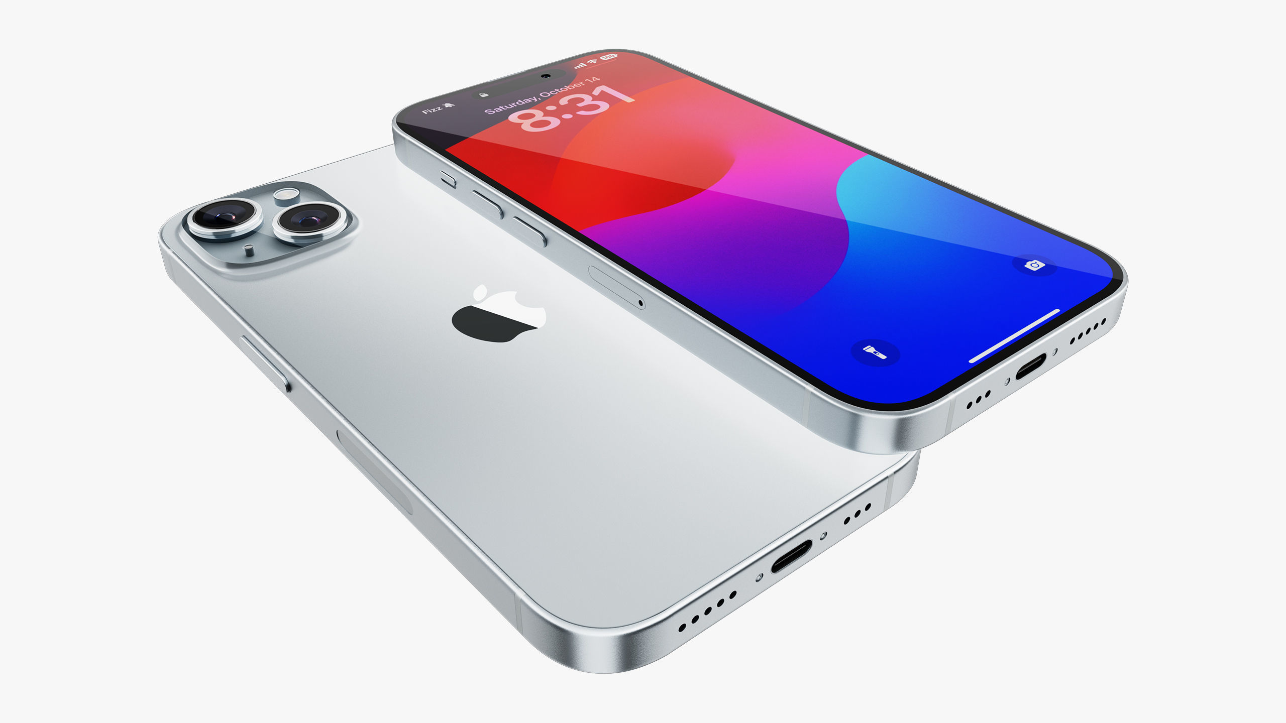 Apple iPhone 15 Blue 3D model_17