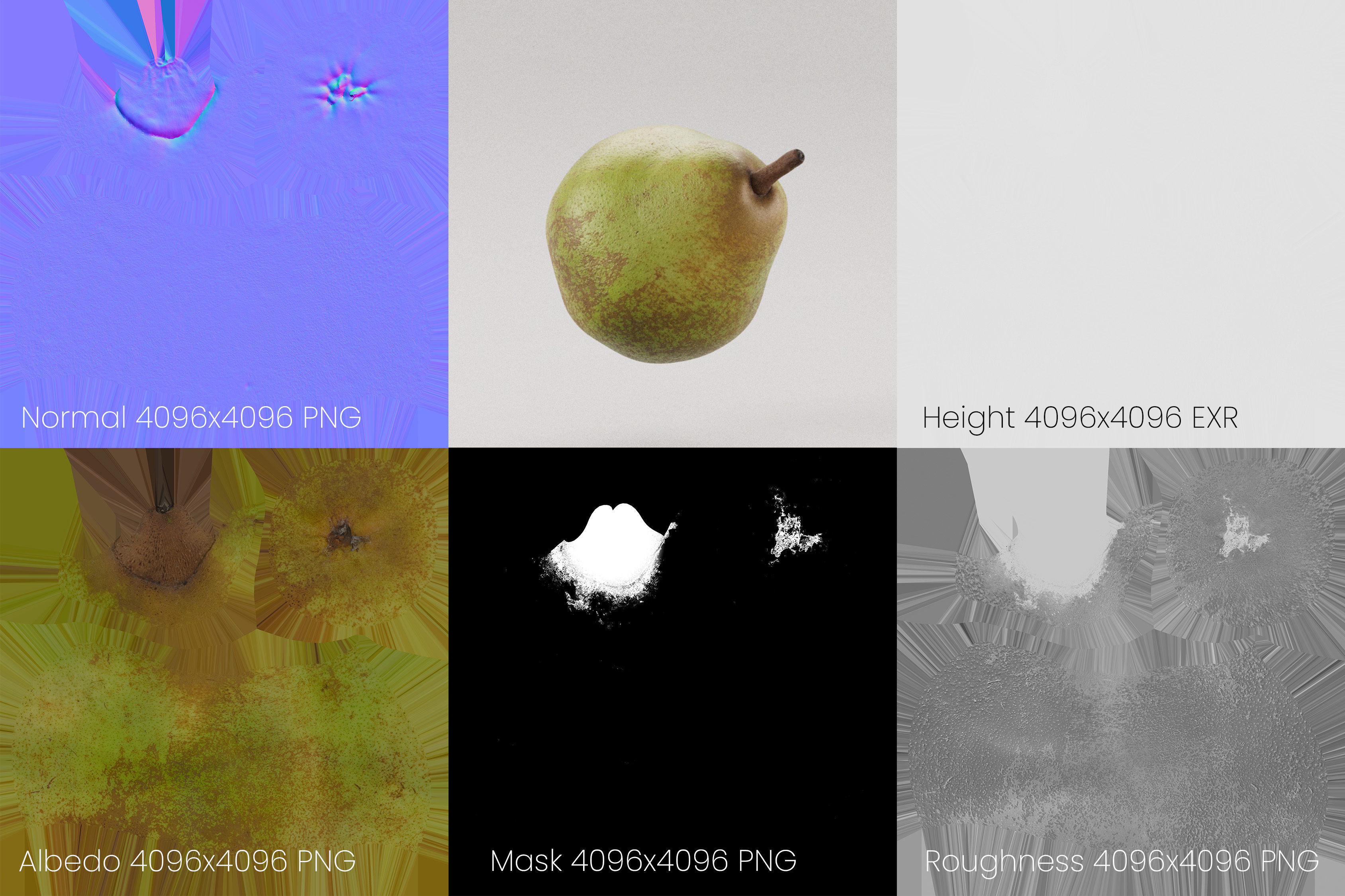 Doyenne Du Comice Pear Photoscan Low-poly 3D model_8