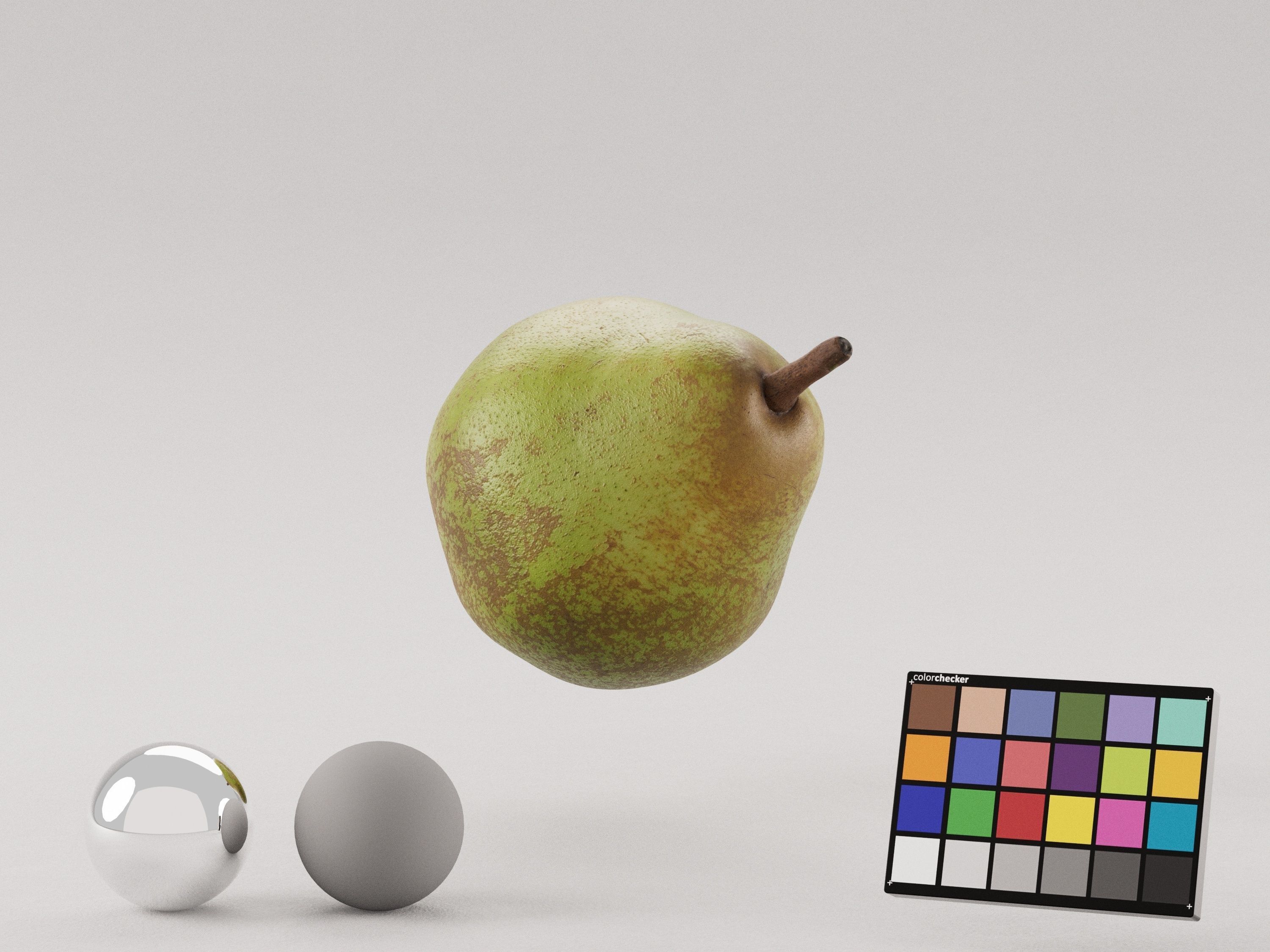 Doyenne Du Comice Pear Photoscan Low-poly 3D model_2