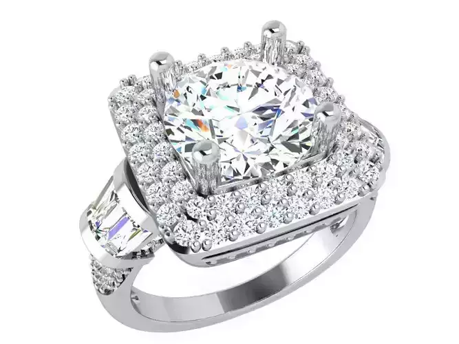 Square Halo Basket Setting Ring 3976