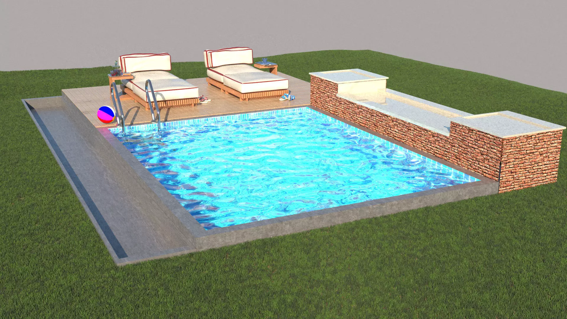 laos Swimming Pool 3D model_0