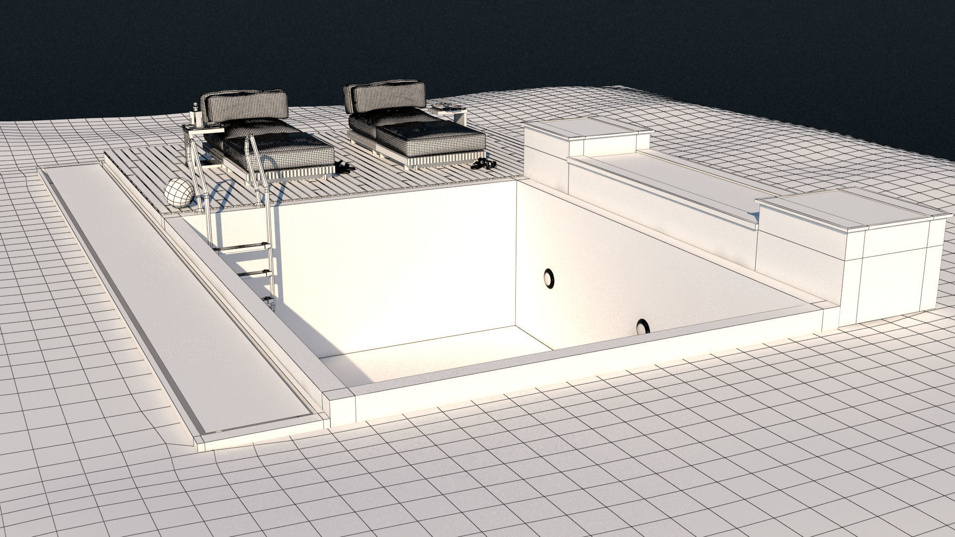 laos Swimming Pool 3D model_12