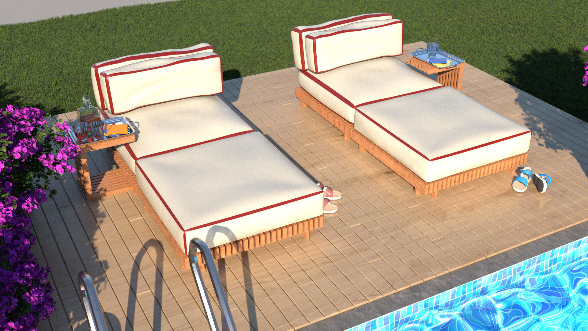 laos Swimming Pool 3D model_7