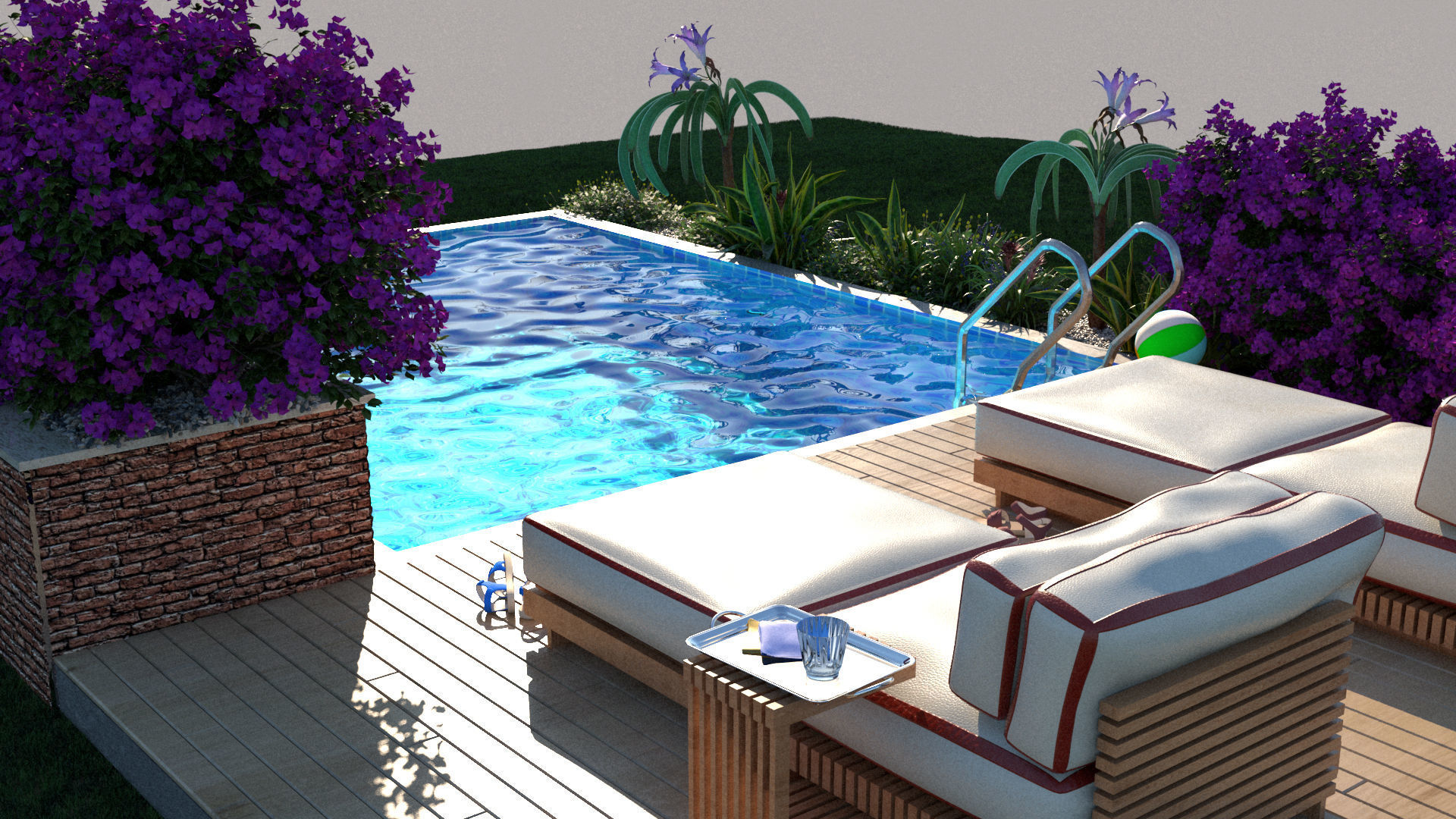 laos Swimming Pool 3D model_11