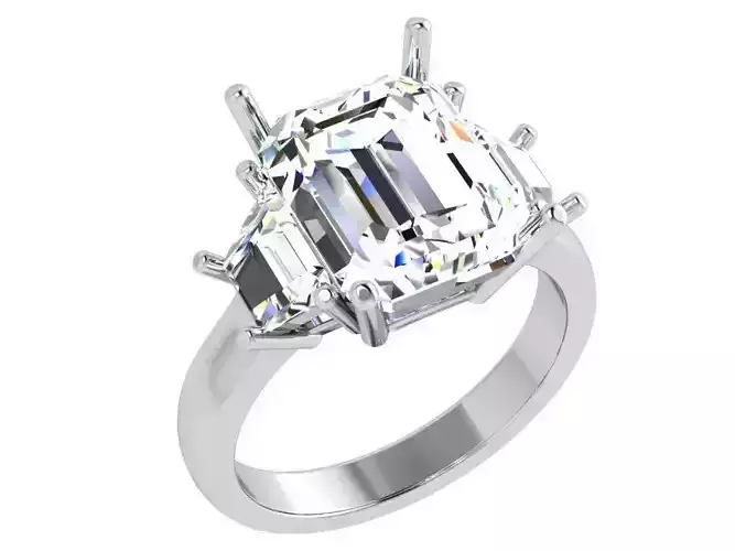 Three Stone Cathedral Ring 3984