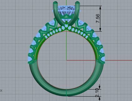 Round Diamond Peg Setting Ring 3985 3D print model_5