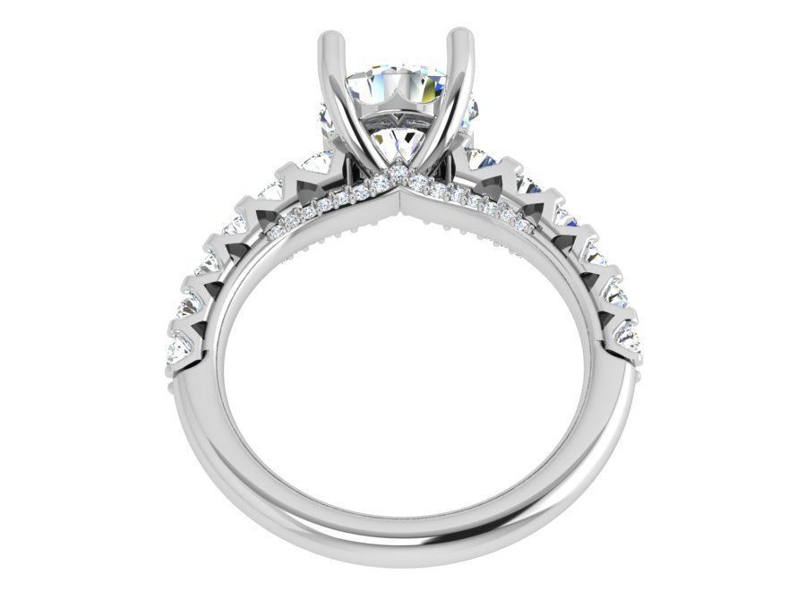 Round Diamond Peg Setting Ring 3985 3D print model_3