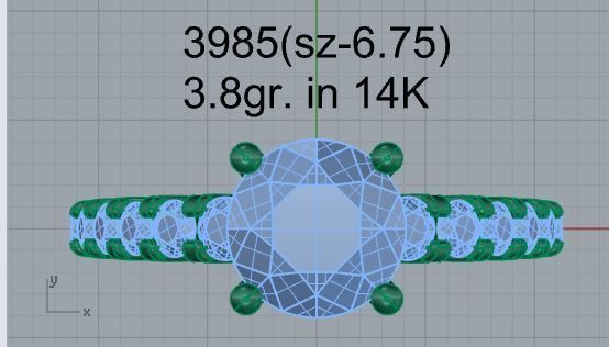 Round Diamond Peg Setting Ring 3985 3D print model_4
