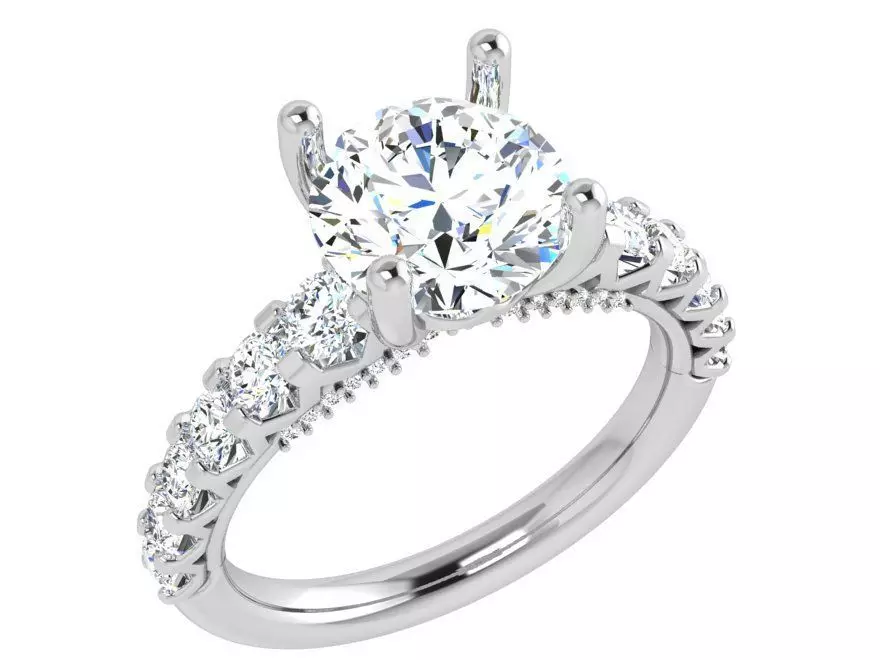 Round Diamond Peg Setting Ring 3985 3D print model_0