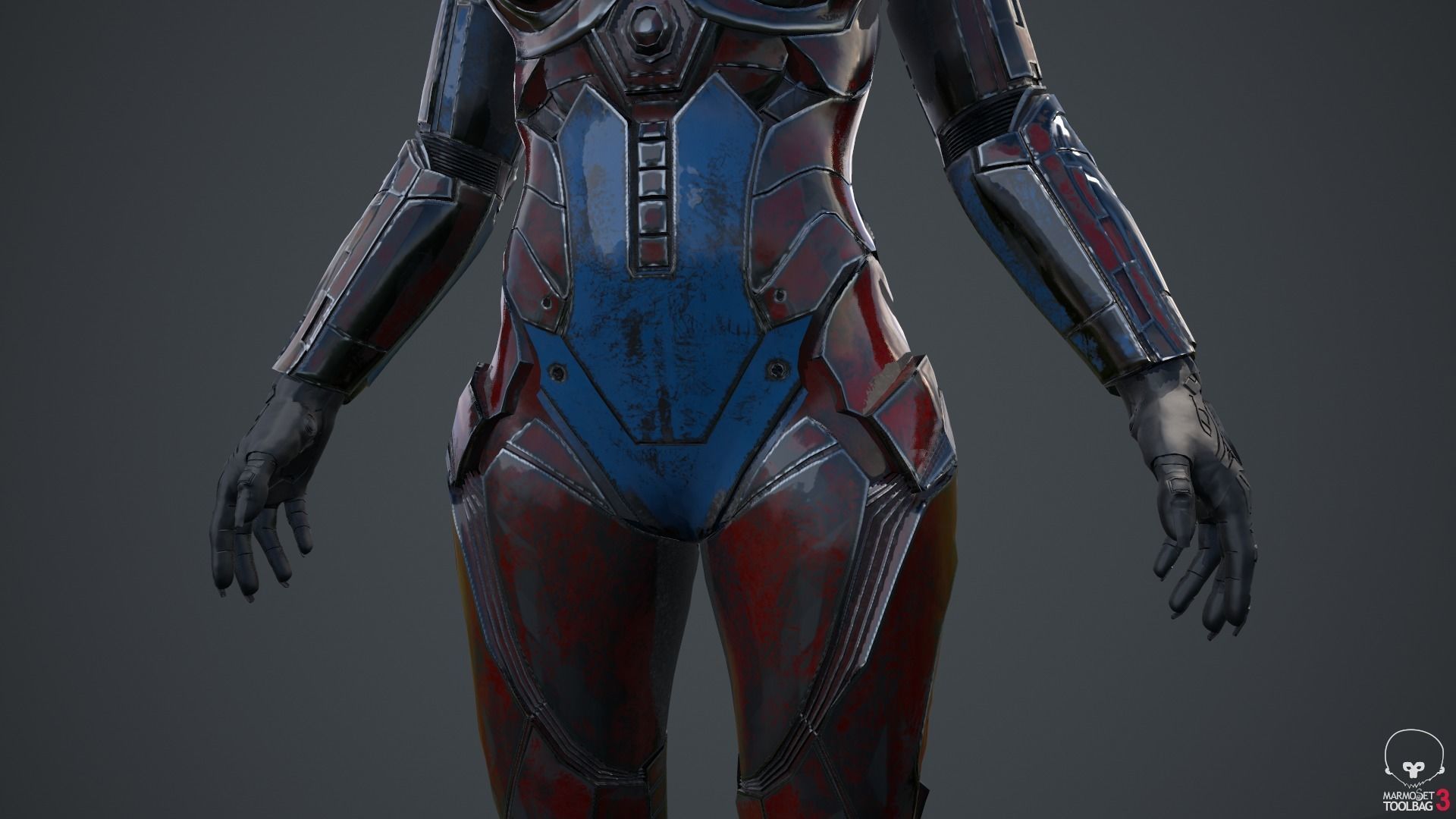 Cyborg Angel Asian Low Poly Low-poly 3D model_66