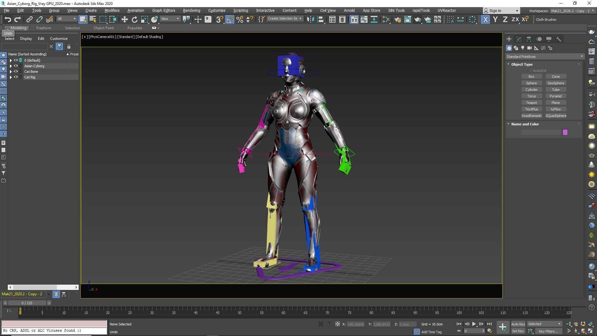 Cyborg Angel Asian Low Poly Low-poly 3D model_30