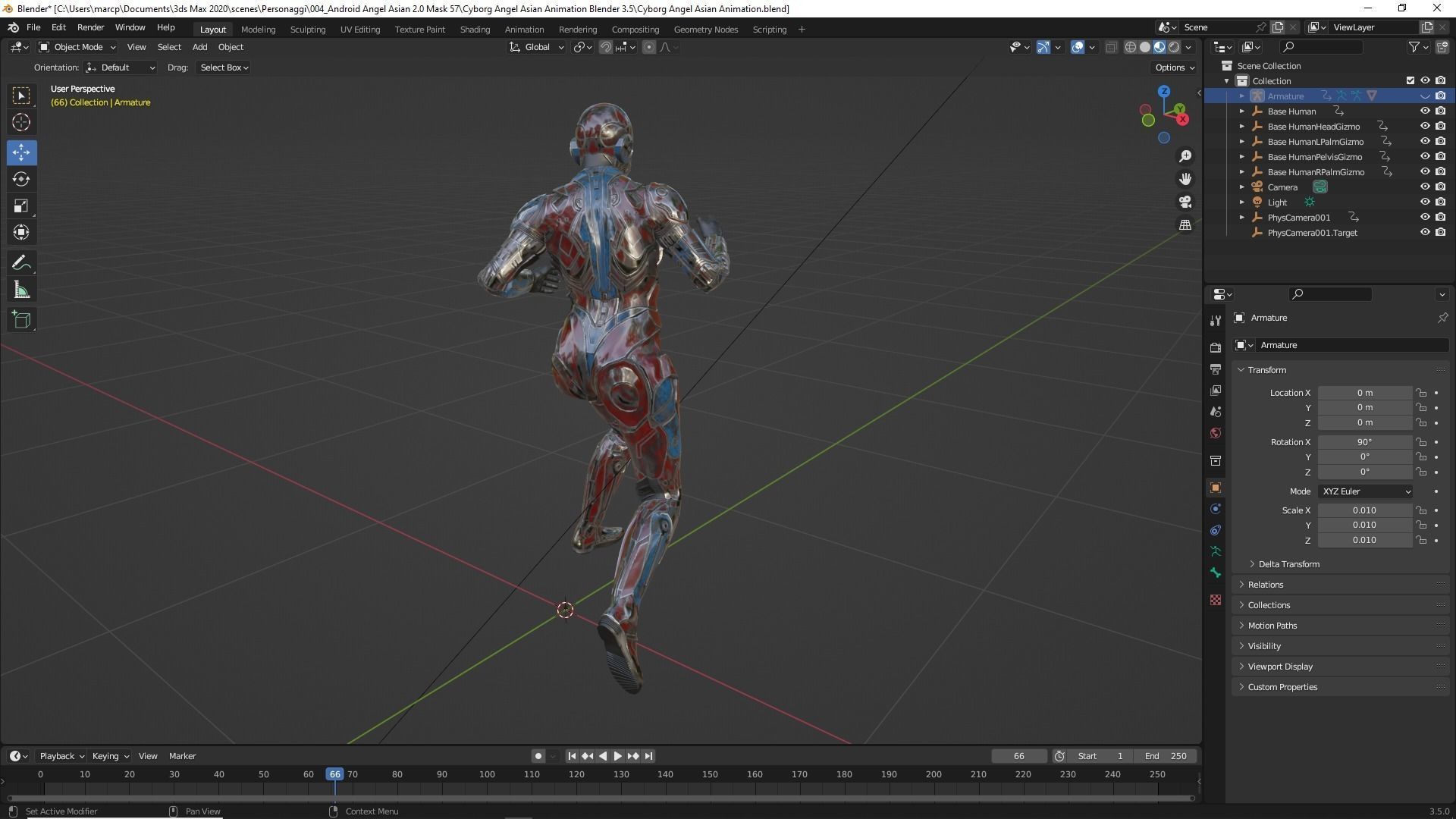 Cyborg Angel Asian Low Poly Low-poly 3D model_52