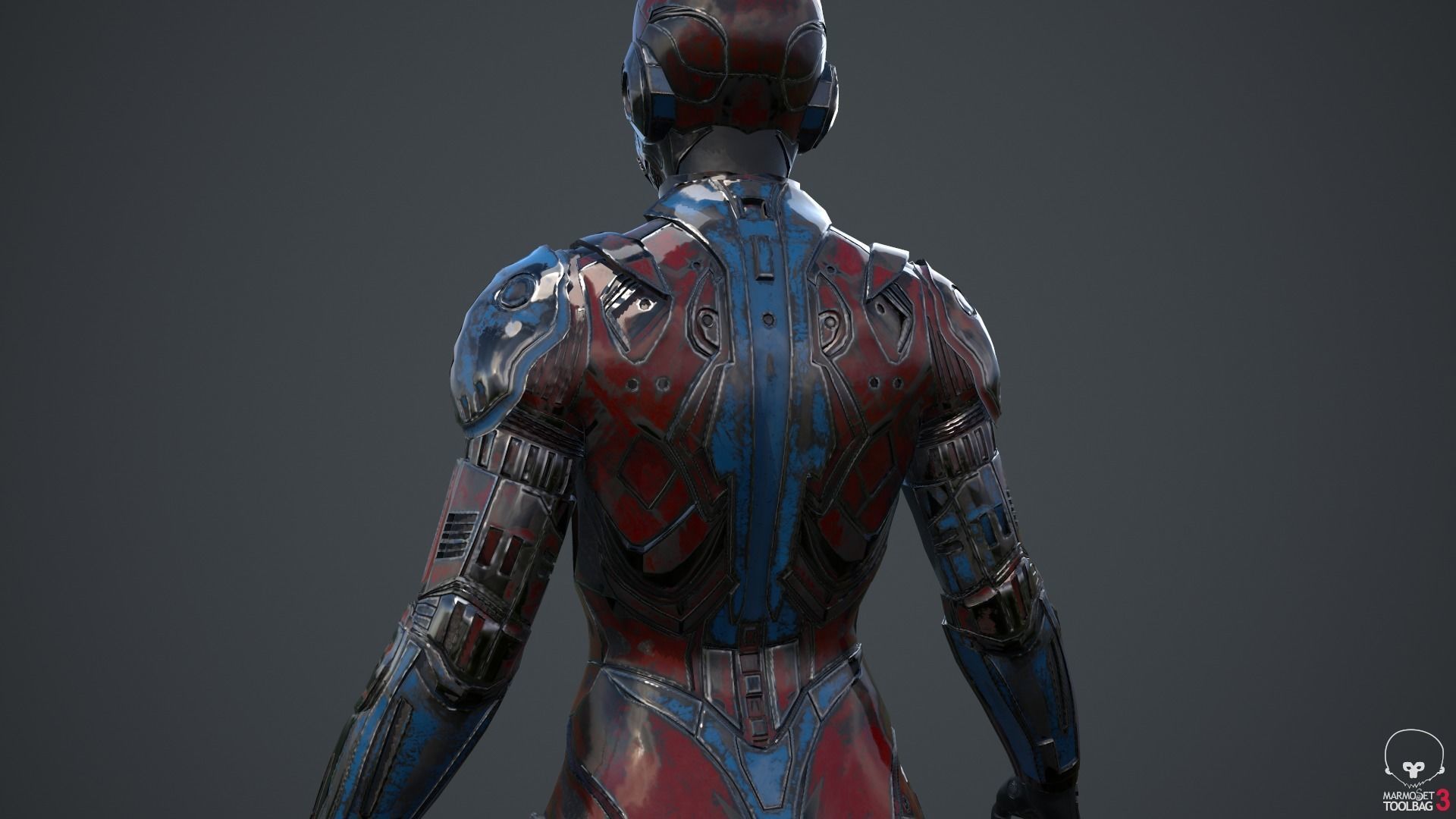 Cyborg Angel Asian Low Poly Low-poly 3D model_62