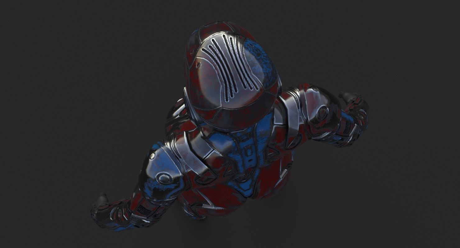 Cyborg Angel Asian Low Poly Low-poly 3D model_13