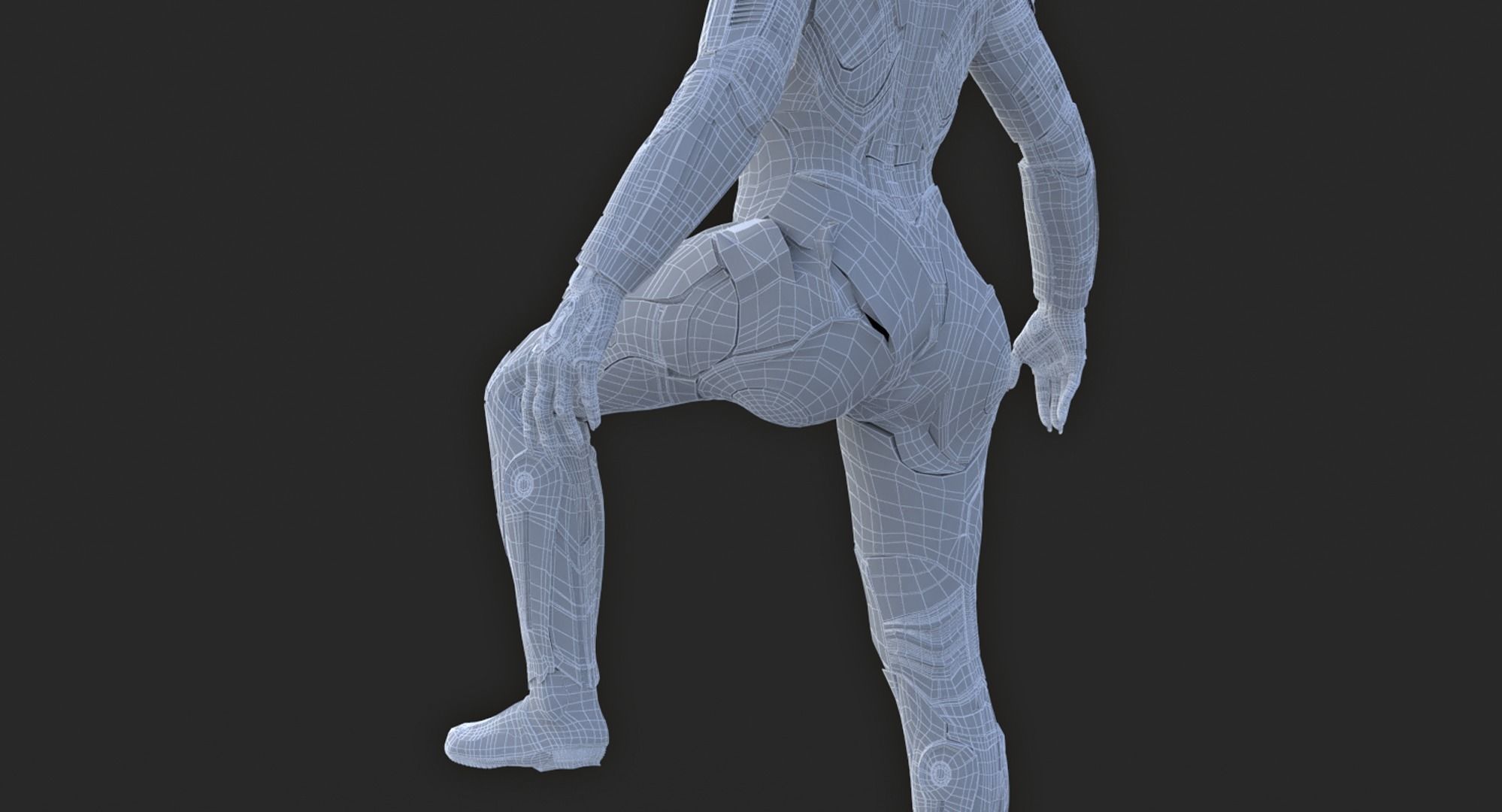 Cyborg Angel Asian Low Poly Low-poly 3D model_46