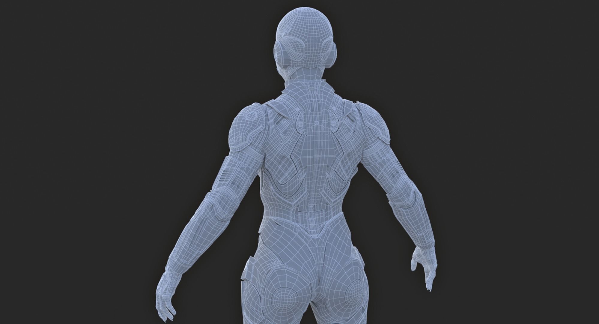 Cyborg Angel Asian Low Poly Low-poly 3D model_39