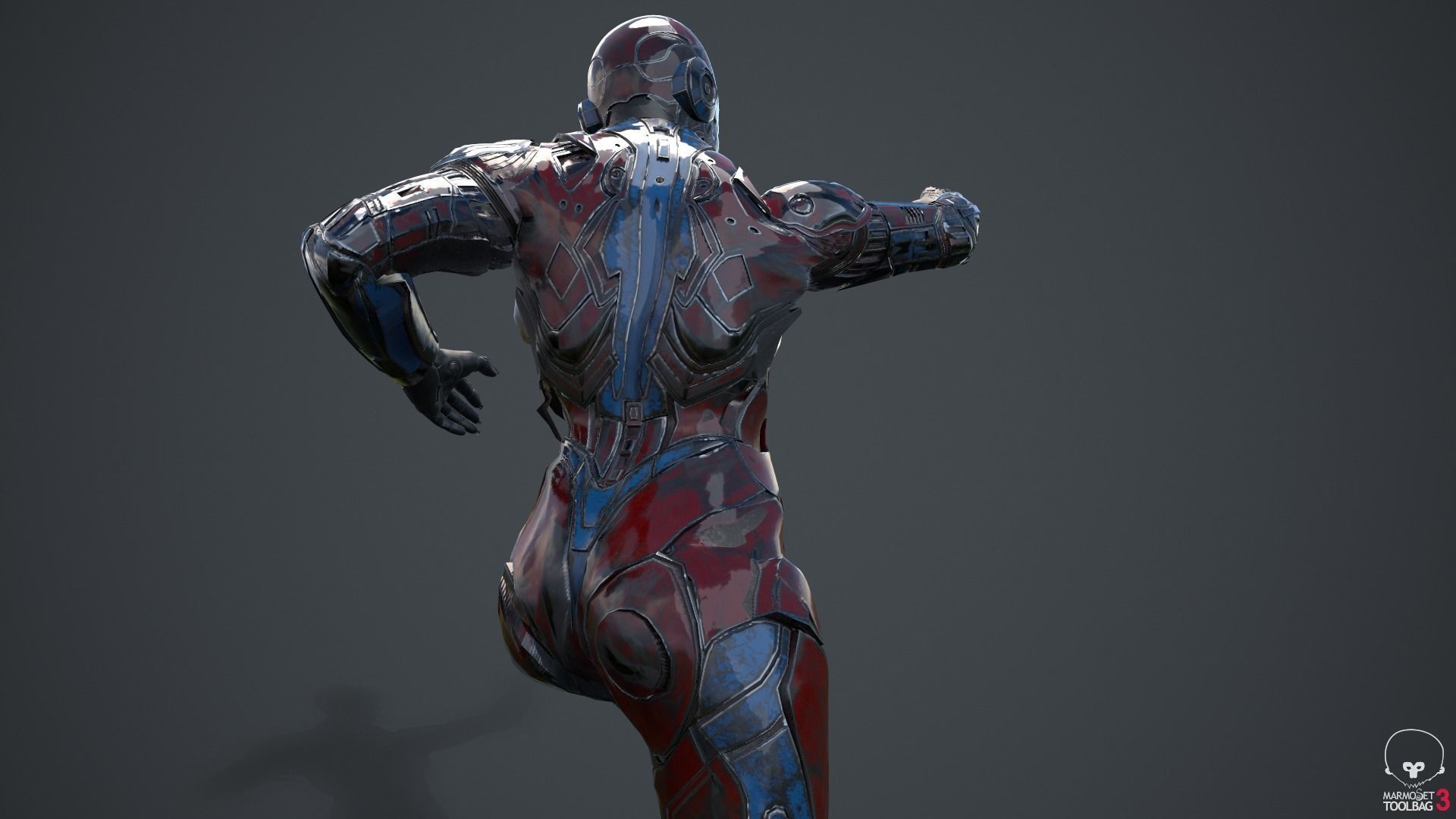 Cyborg Angel Asian Low Poly Low-poly 3D model_58