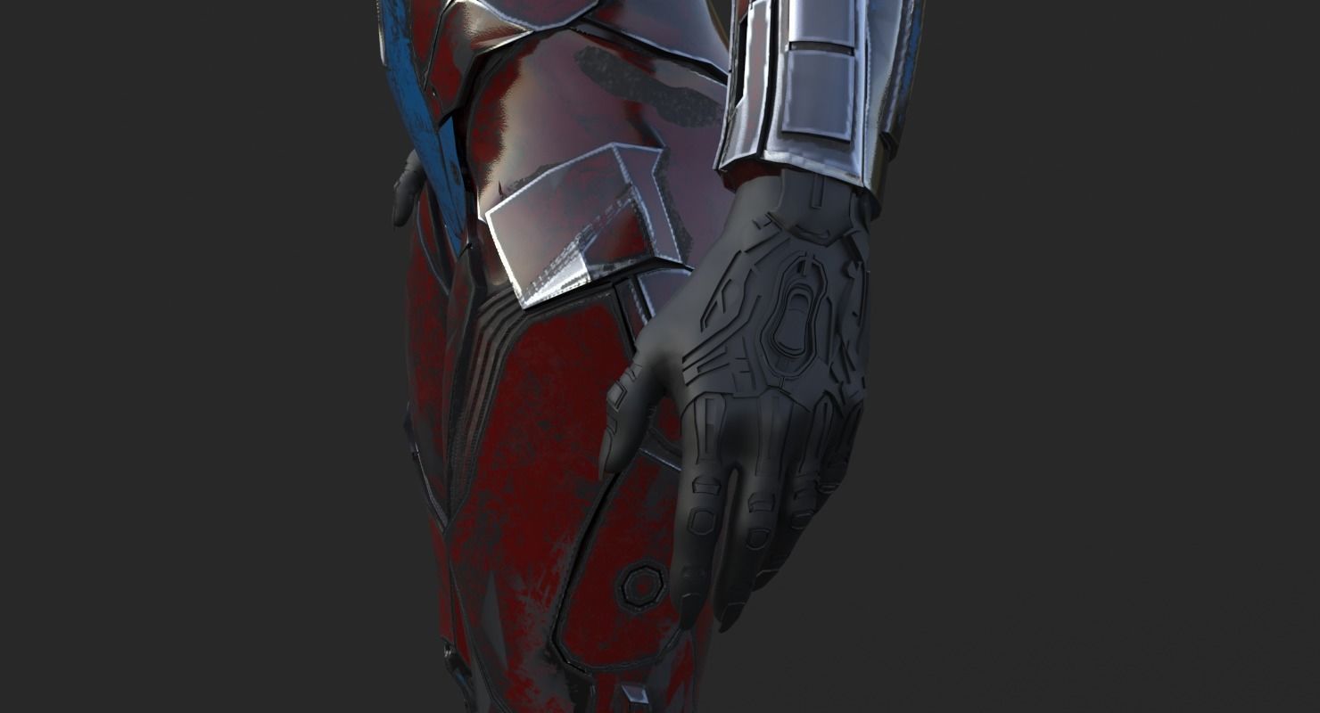 Cyborg Angel Asian Low Poly Low-poly 3D model_18