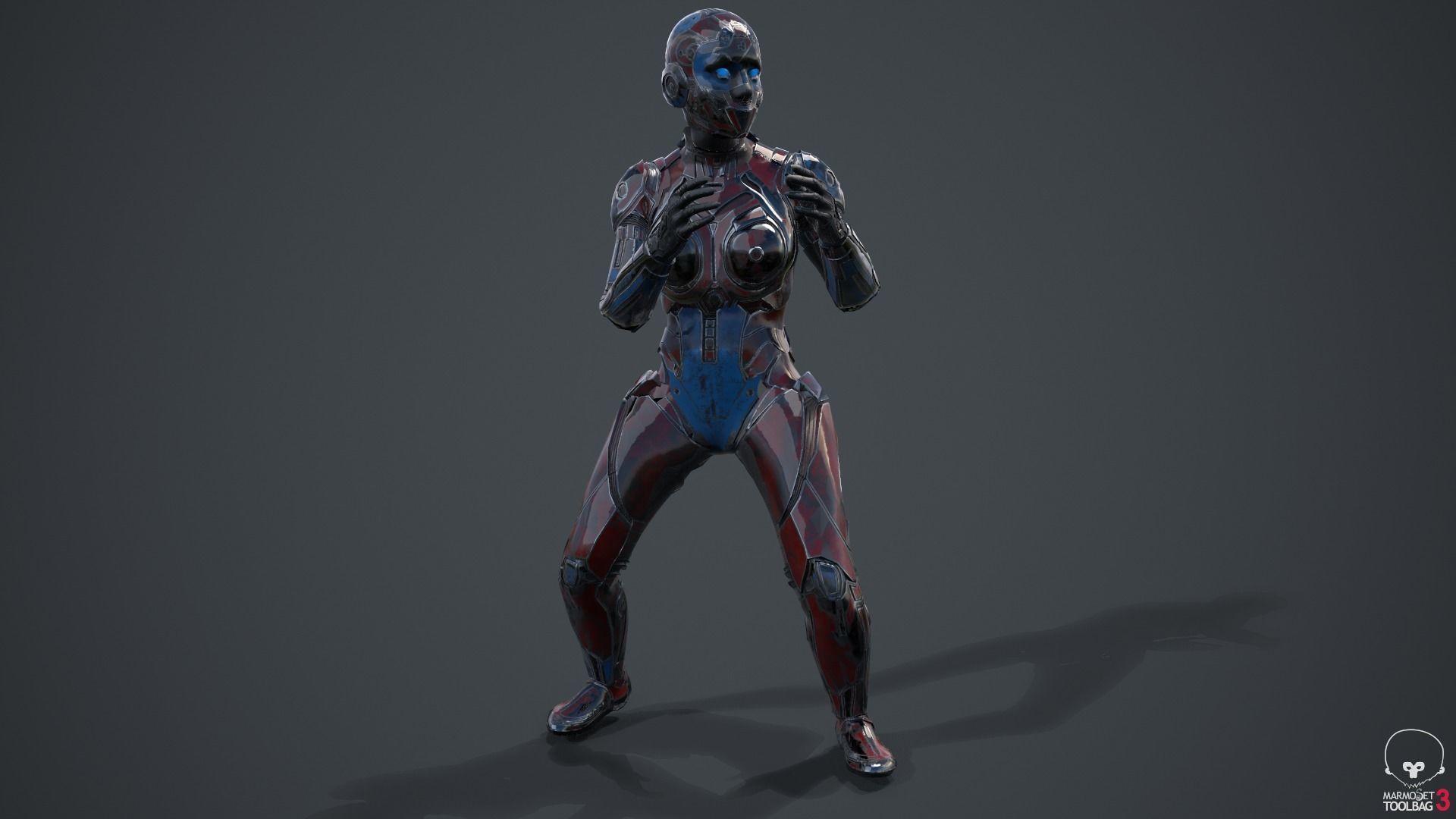 Cyborg Angel Asian Low Poly Low-poly 3D model_60