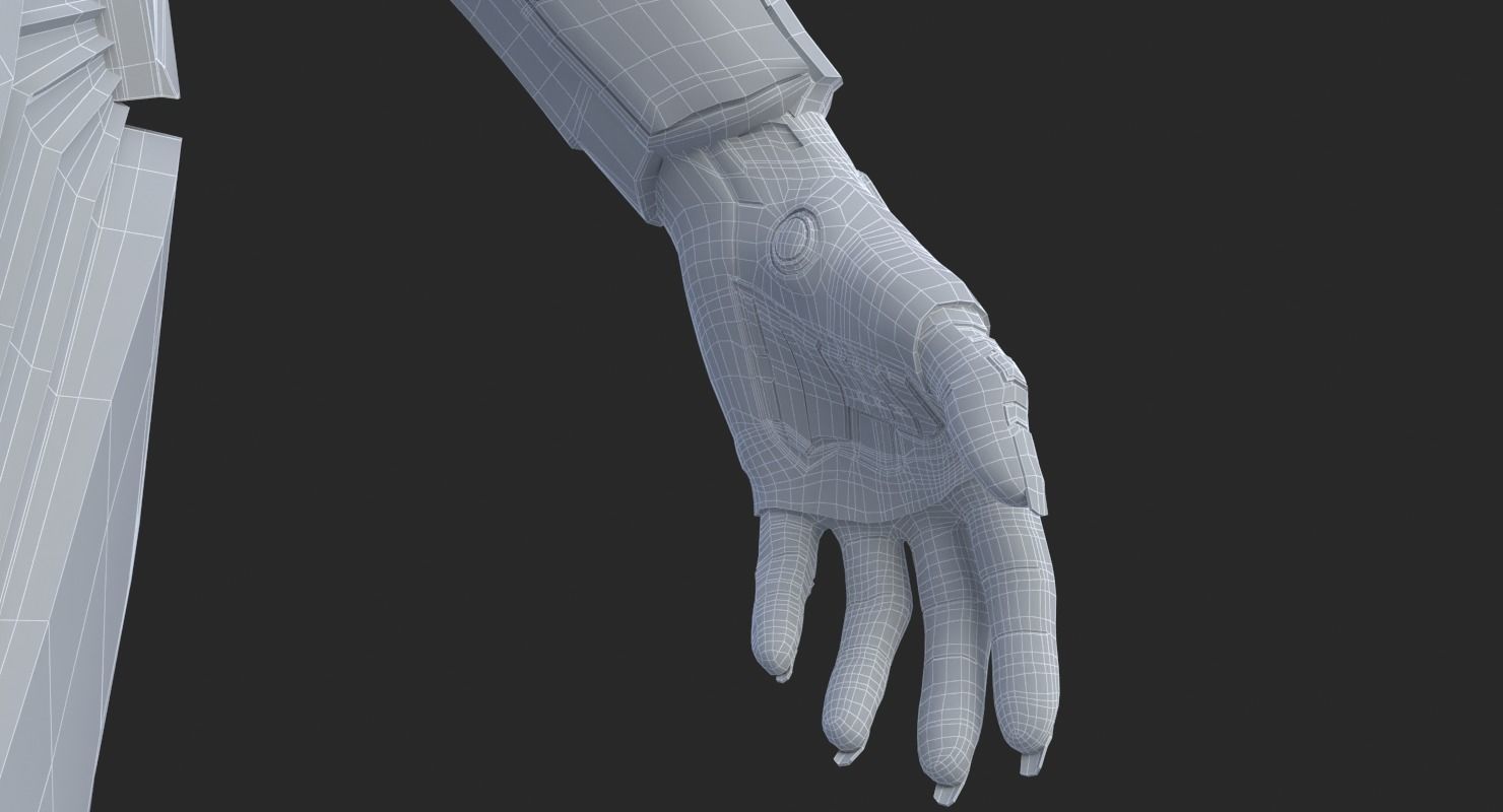 Cyborg Angel Asian Low Poly Low-poly 3D model_42