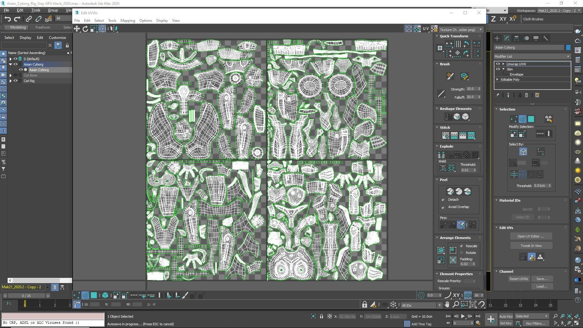 Cyborg Angel Asian Low Poly Low-poly 3D model_49