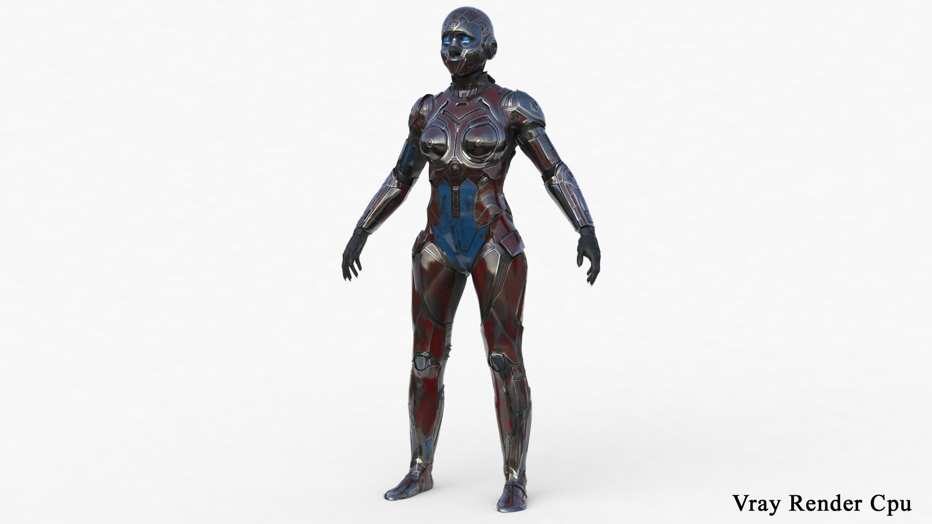 Cyborg Angel Asian Low Poly Low-poly 3D model_32