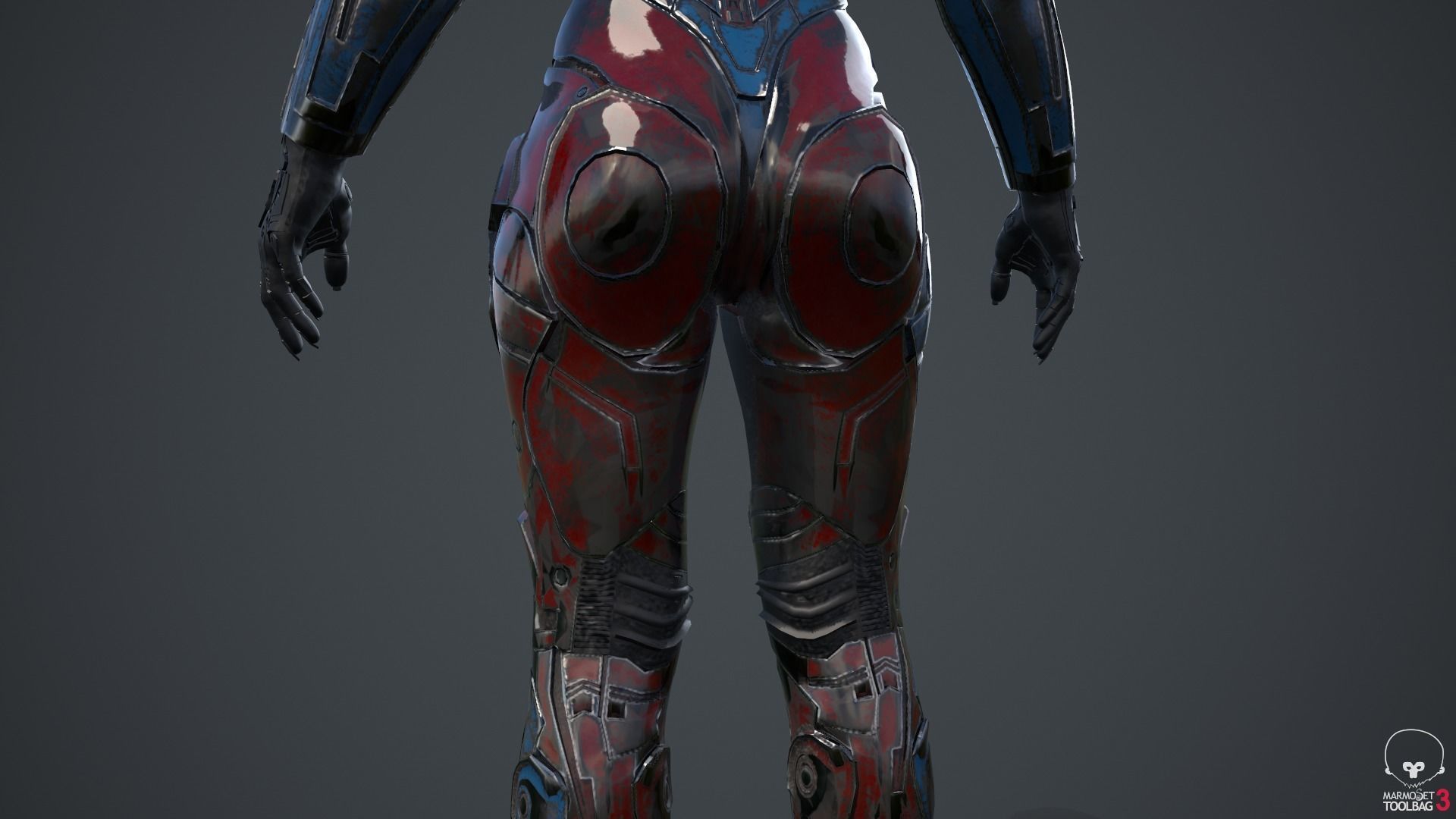 Cyborg Angel Asian Low Poly Low-poly 3D model_64