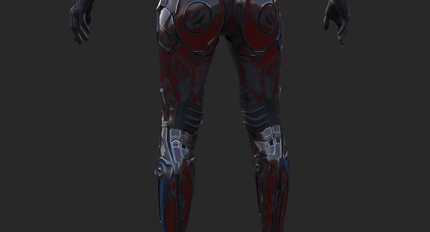 Cyborg Angel Asian Low Poly Low-poly 3D model_16