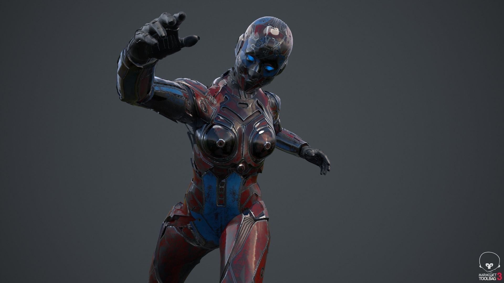 Cyborg Angel Asian Low Poly Low-poly 3D model_57