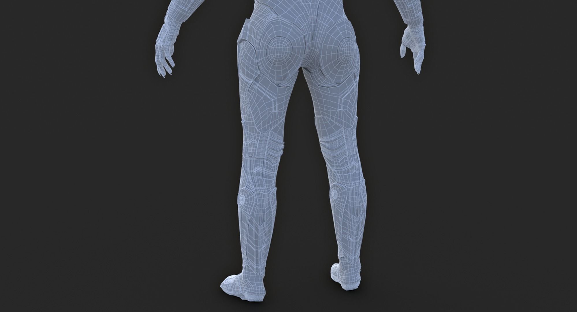 Cyborg Angel Asian Low Poly Low-poly 3D model_40