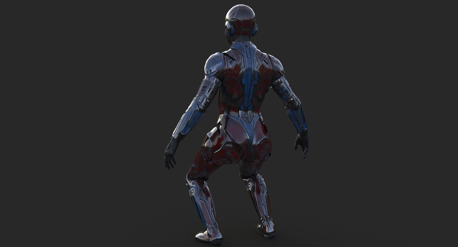 Cyborg Angel Asian Low Poly Low-poly 3D model_22