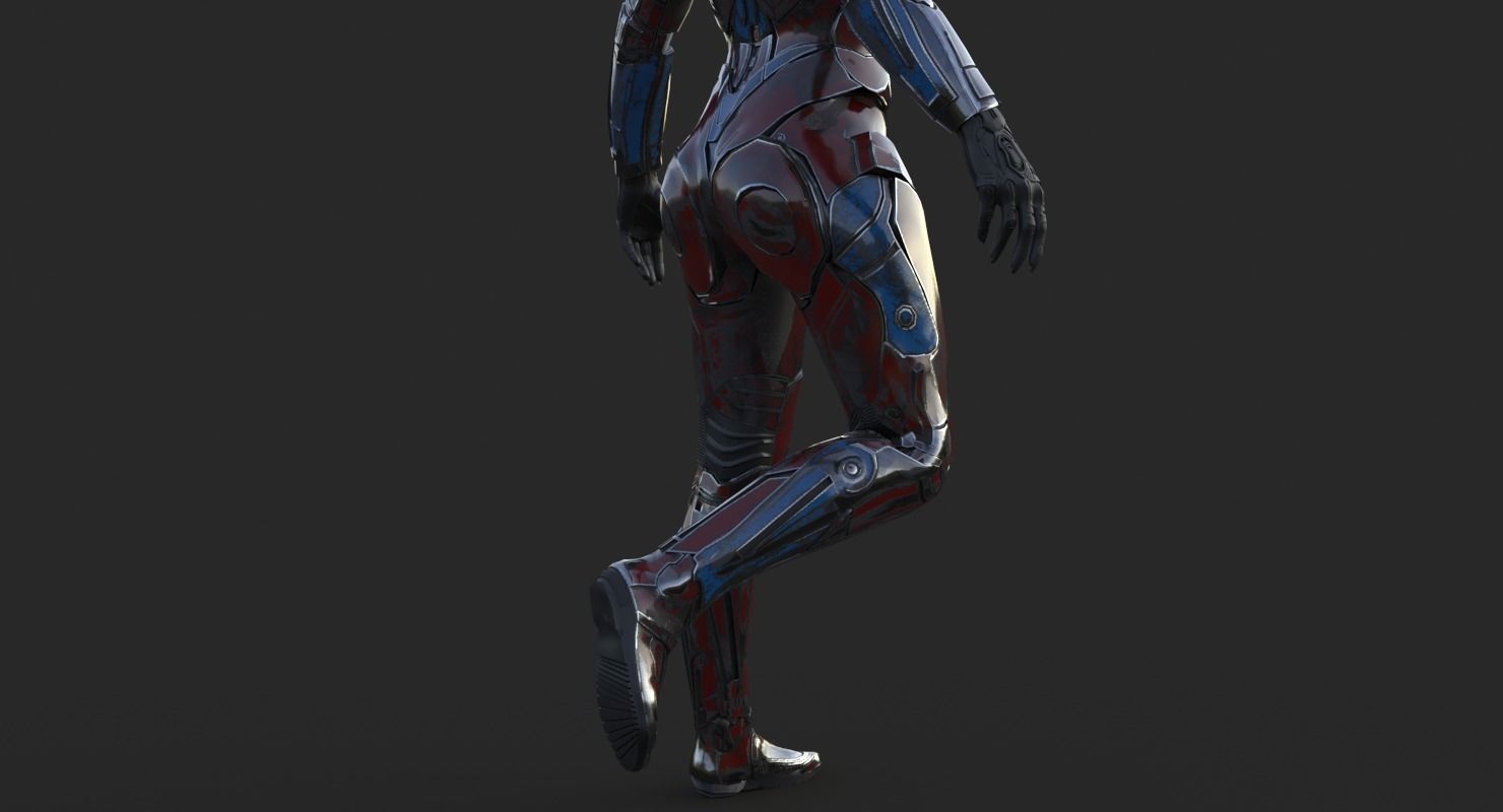 Cyborg Angel Asian Low Poly Low-poly 3D model_25