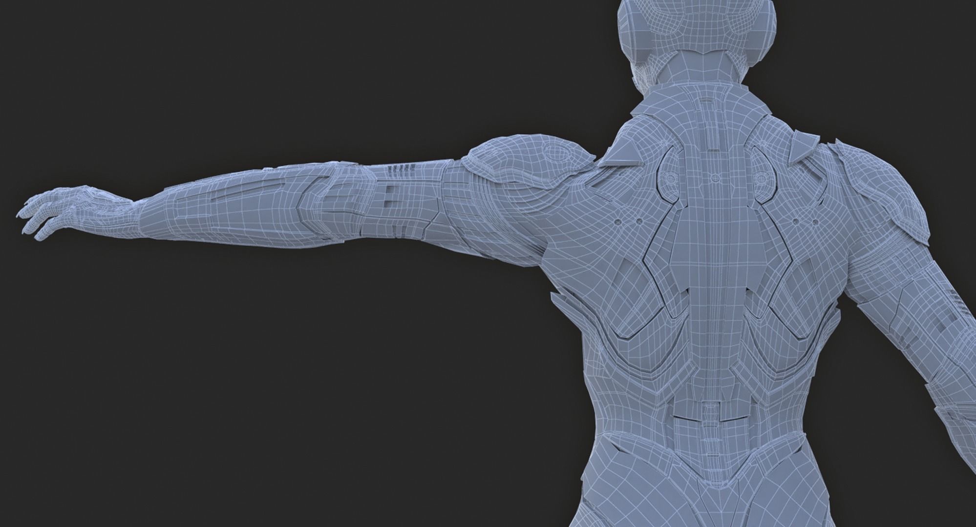 Cyborg Angel Asian Low Poly Low-poly 3D model_48