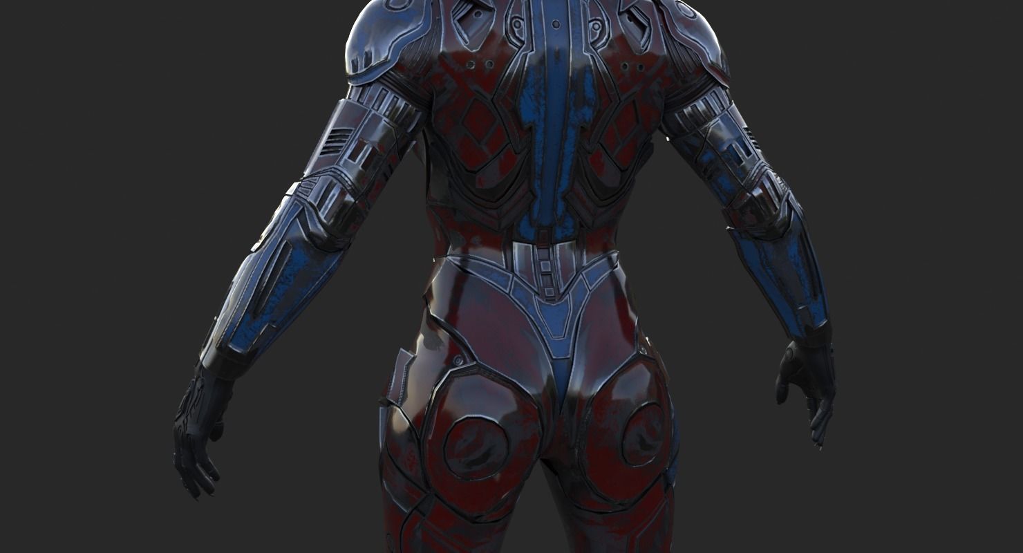 Cyborg Angel Asian Low Poly Low-poly 3D model_15