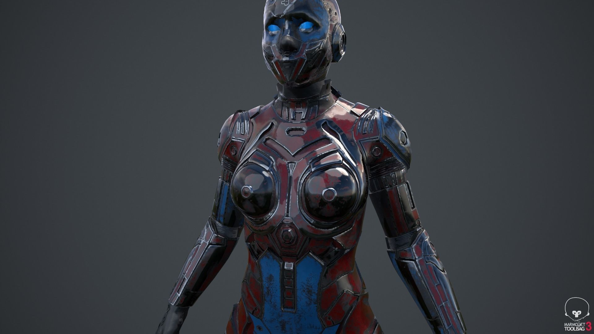 Cyborg Angel Asian Low Poly Low-poly 3D model_59