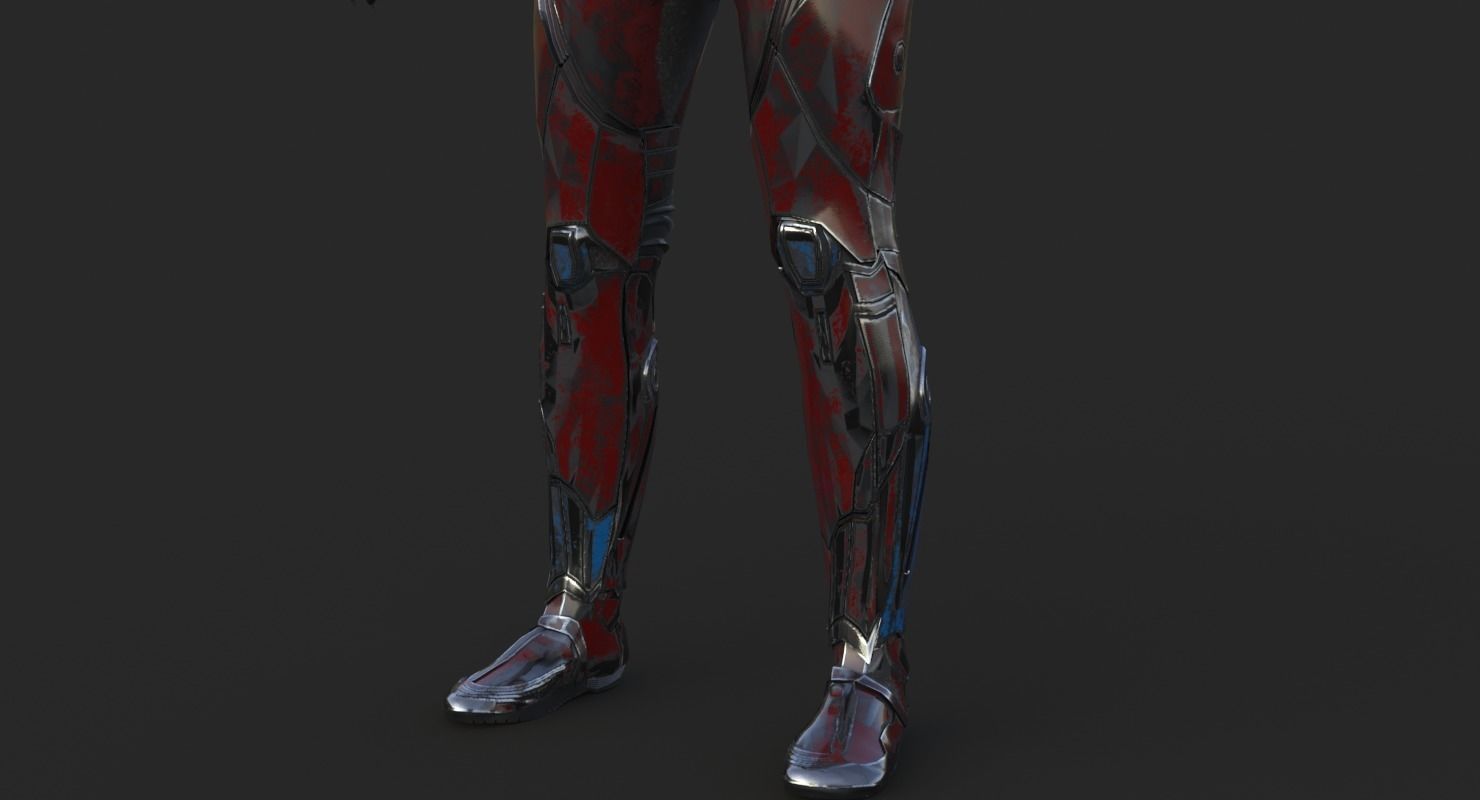 Cyborg Angel Asian Low Poly Low-poly 3D model_11