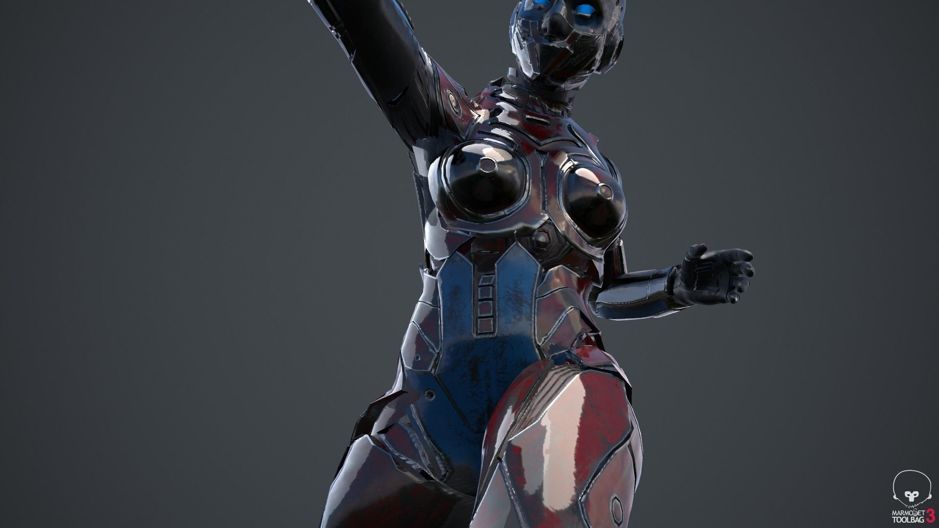 Cyborg Angel Asian Low Poly Low-poly 3D model_61