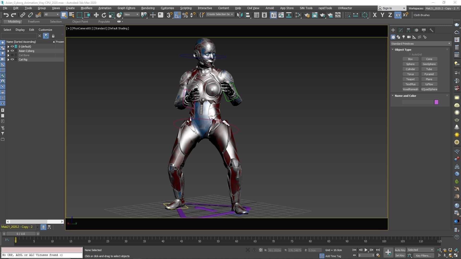 Cyborg Angel Asian Low Poly Low-poly 3D model_31