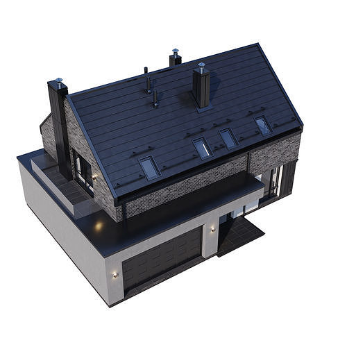 Modern house v71 3D model 4