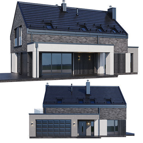 Modern house v71 3D model 3