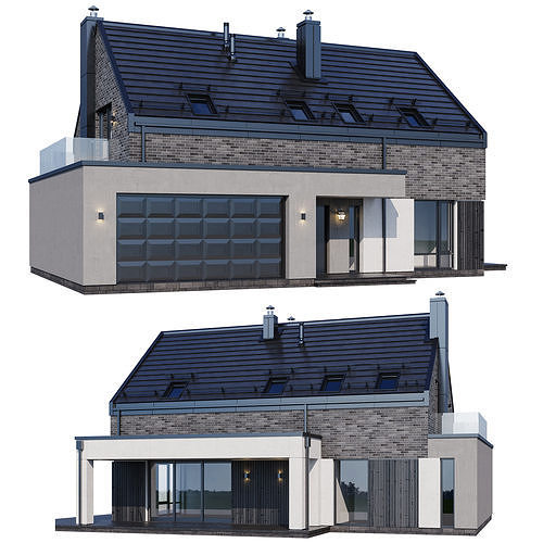 Modern house v71 3D model 2