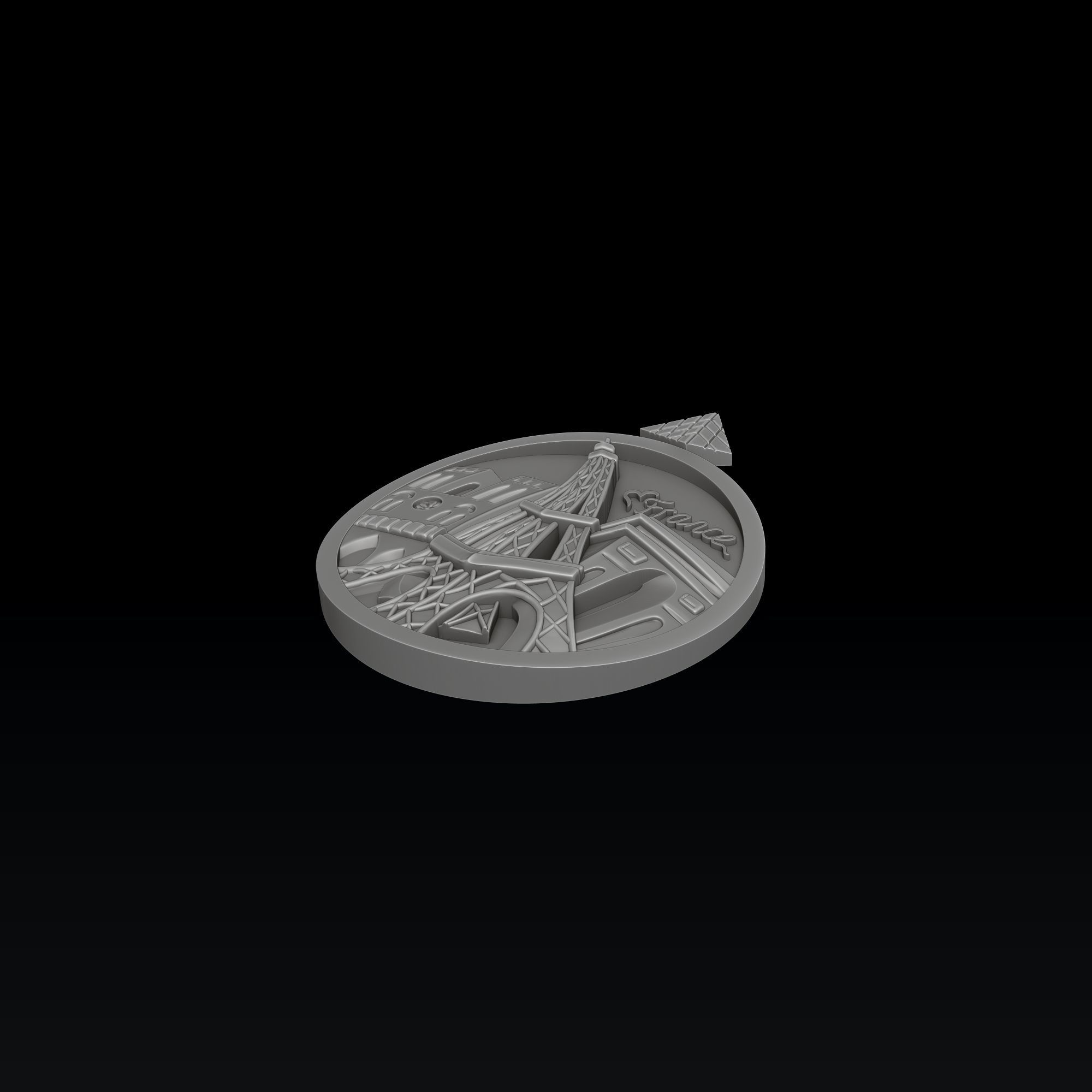France Pendant 3D print model_4
