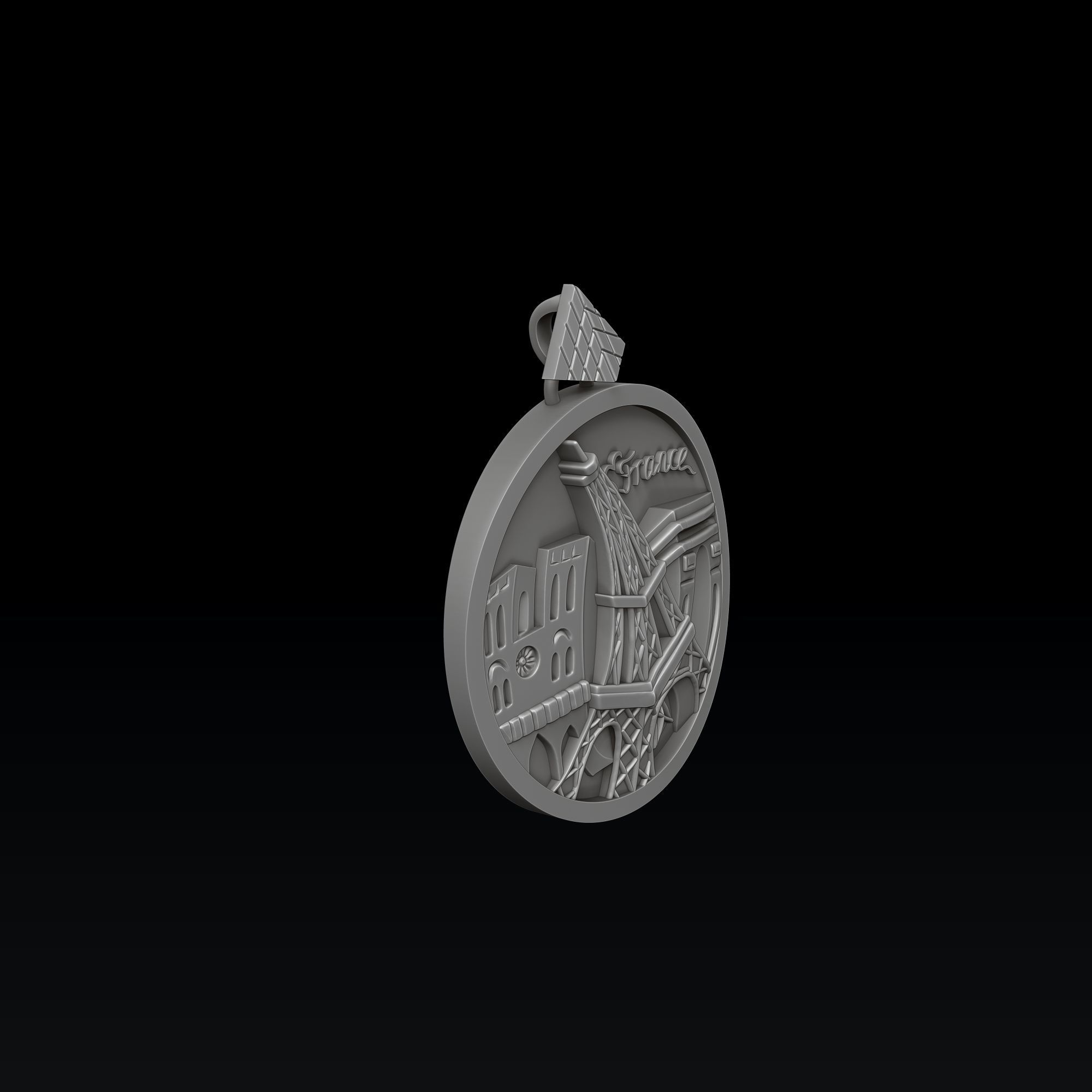 France Pendant 3D print model_1