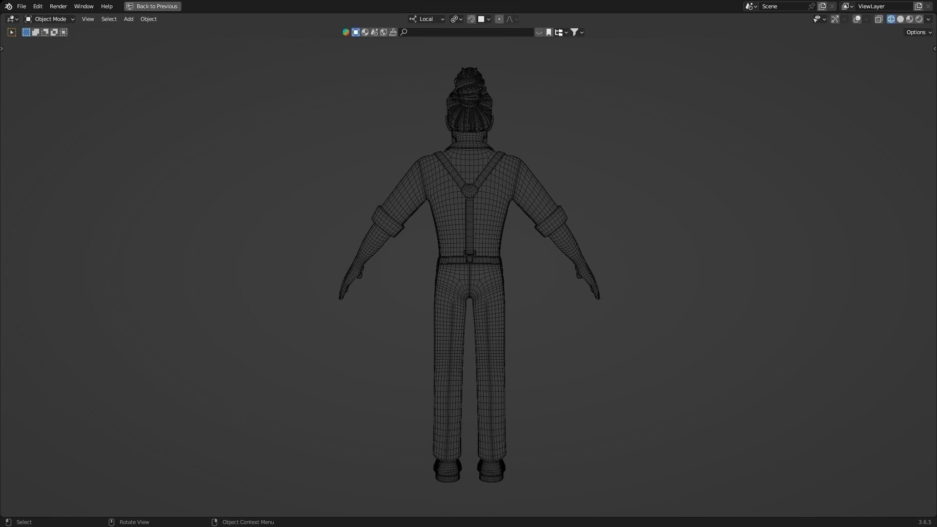 Hipster Man Cartoon Character Low-poly 3D model_23