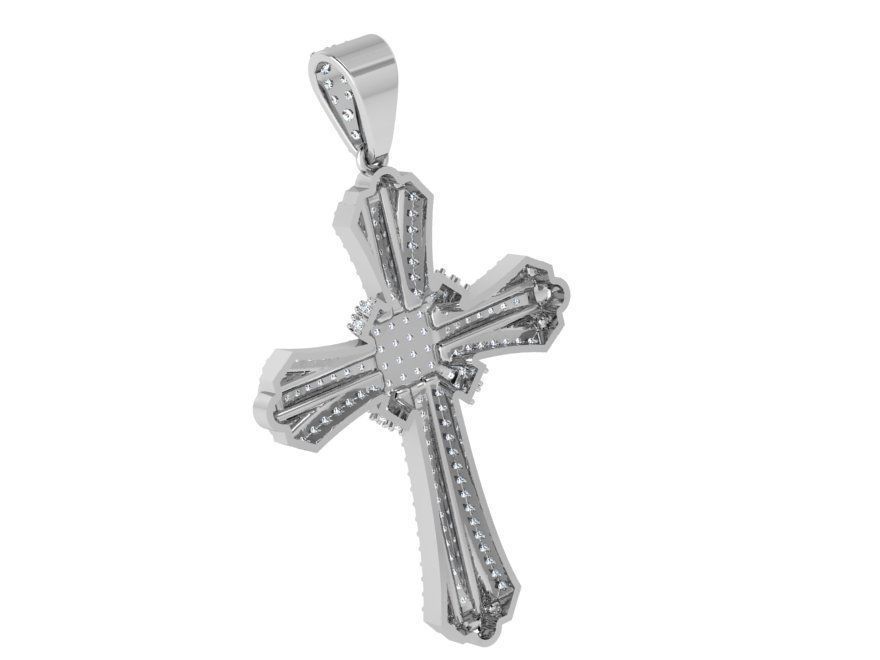 Cross Pendant With Diamonds 3997 3D print model_3