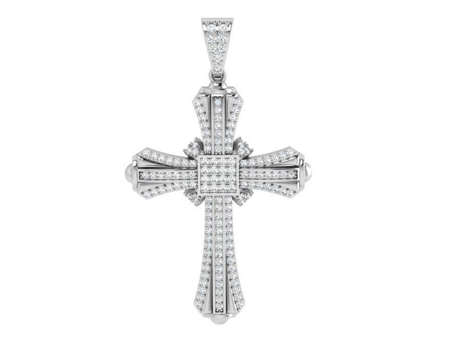 Cross Pendant With Diamonds 3997 3D print model_2