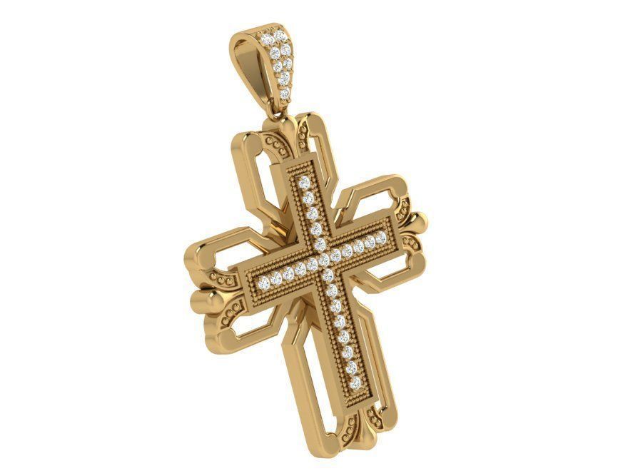 Cross Diamond Pendant 3999 3D print model_1