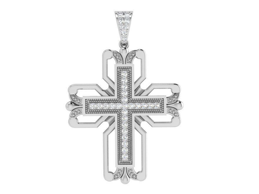 Cross Diamond Pendant 3999 3D print model_2